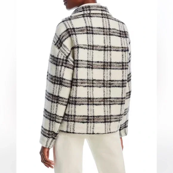IRO Paris Bika Checked Wool-Blend Half-Zip Sweater Plaid NWT Size 38 - Picture 12 of 16